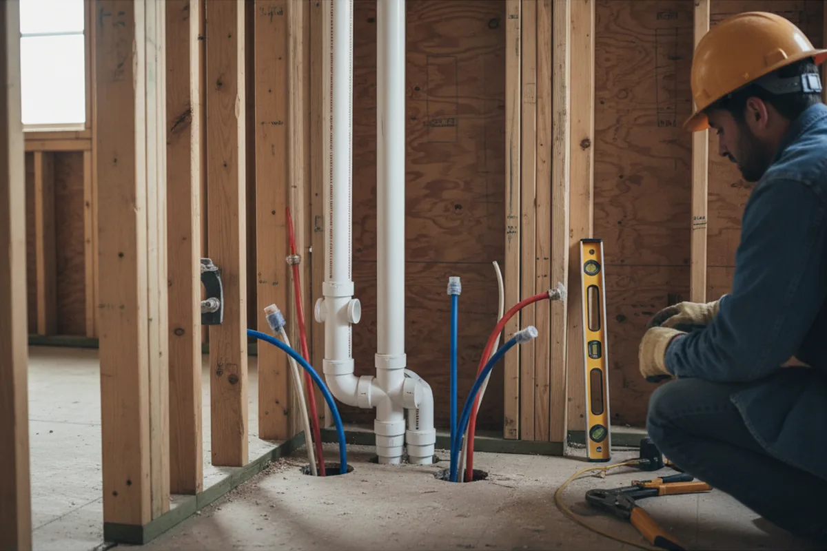 Drain and supply rough-in during Drain Cleaning in Heber City