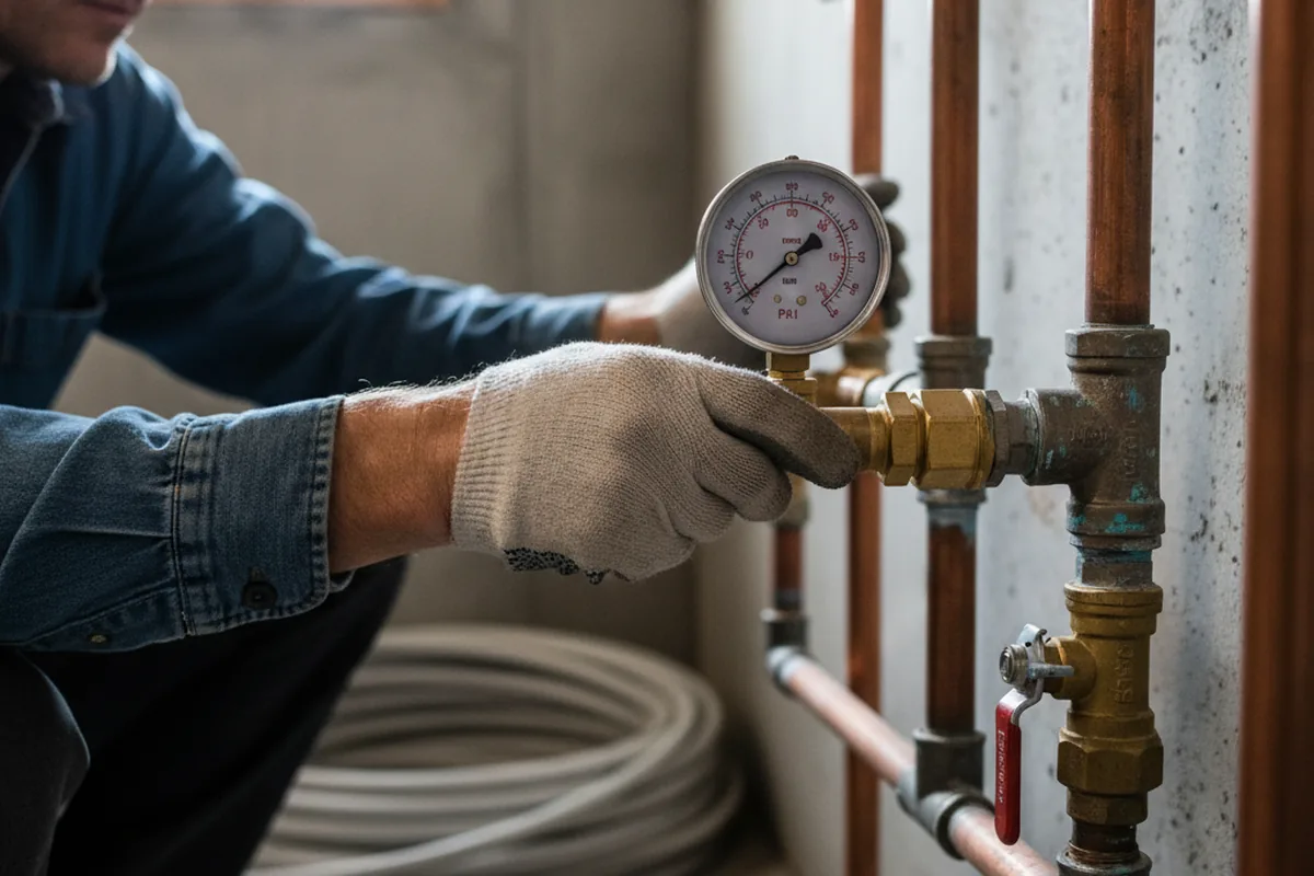 Pressure testing a repaired line during Water Line Repair in Heber City